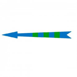 Xplo - Lepicí značkovací šipka modrá se zelenými znaky