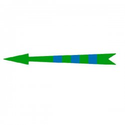 Xplo - Lepicí značkovací šipka zelená s modrými značkami