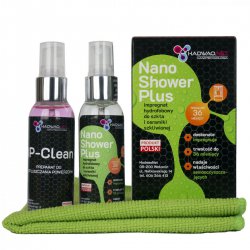 Hadwao - sada přípravků pro impregnaci skla ve sprchovém koutu Nano Shower Plus